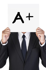 Businessman holding paper