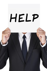 Businessman holding paper