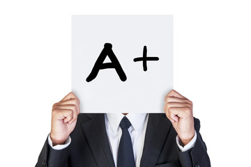 Businessman holding paper