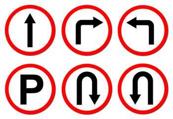 6 red circle traffic sign