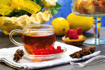 rooibos tea with fancy cakes