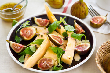 Fig and Melon with almond salad