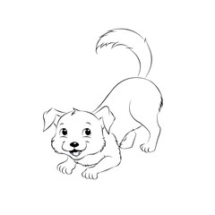 02 Welpe spielend outlines Malbild