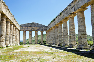 The Doric temple of Segesta in Sicily, Italy