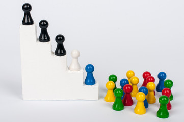 Karriereleiter mit Anstehen