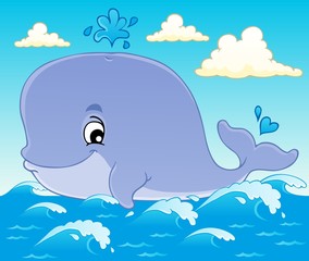 Naklejka premium Whale theme image 1