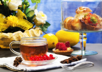 teatime with fancy cakes