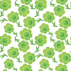 green flower seamless pattern