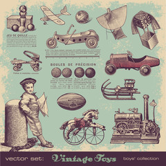 vector set: vintage toys - obrazy, fototapety, plakaty