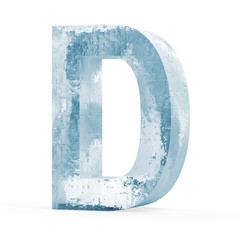 Icy Letters isolated on white background (Letter D)