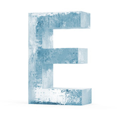 Icy Letters isolated on white background (Letter E)