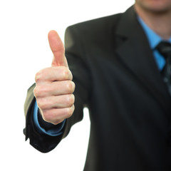 Business man hand with thumb up