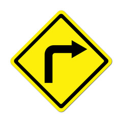 Road Sign - Right Turn Warning