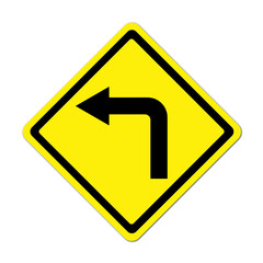Road Sign - Left Turn Warning