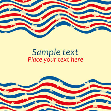 Seamless striped borders with stars. Vector illustration