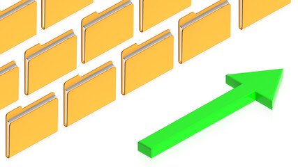 folders with arrow
