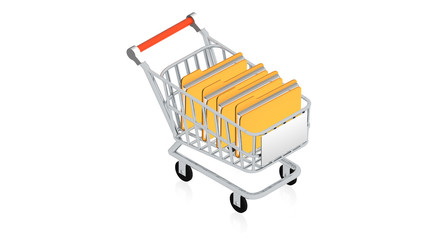 Shopping cart with computer folders