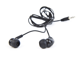 black headphones isolated.