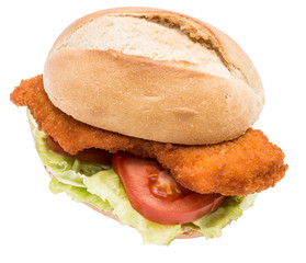 Schnitzel on roll