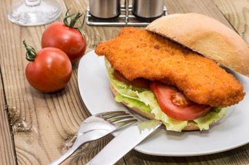 Sandwicht with Meat on a plate