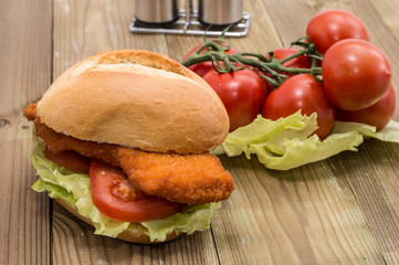 Sandwich with fried meat