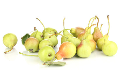 ripe pears isolated on white.