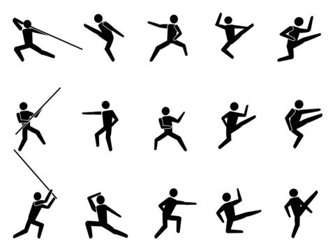 martial arts symbol people icons
