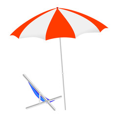 umbrella and chairs on the beach vector