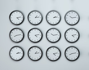 set of clocks