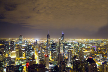 Fototapeta na wymiar Aerial View of City Downtown