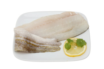 Cod fillet on plate
