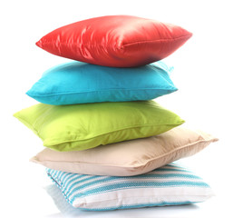 bright pillows isolated on white