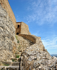 Old ruined castle in  Morella town, Spain.