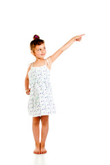 girl pointing the finger