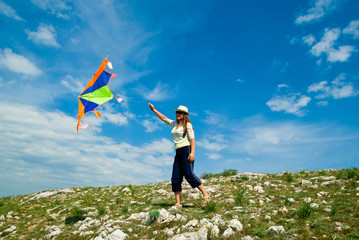 woman with kite