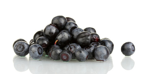 Fresh blueberries isolated on white