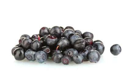 Fresh blueberries isolated on white