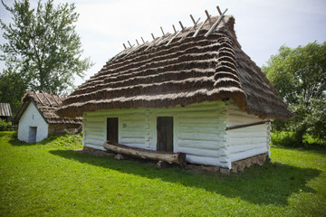 Fototapeta na wymiar Old ethnographic house - open air museum in Sanok, Poland.