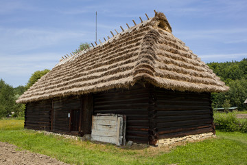 Old ethnographic house  - open air museum in Sanok, Poland.