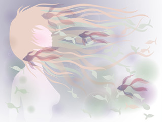 Personification of Nature / Female surreal background