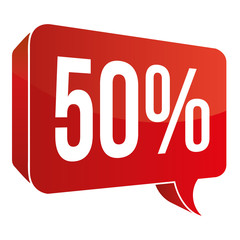 Red Speech Bubble - 50%
