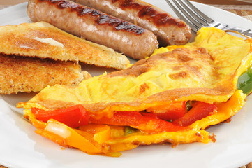 Western omlet closeup