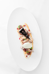 schokoladenkuchen | minzeis | kaffee | orange