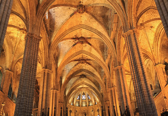 Fototapeta premium Cathedral of Santa Eulalia, Barcelona, Spain