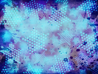 grunge  background with glowing stars