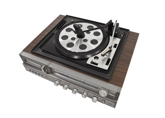 Retro Stereo Turn Table Isolated with Clipping Path