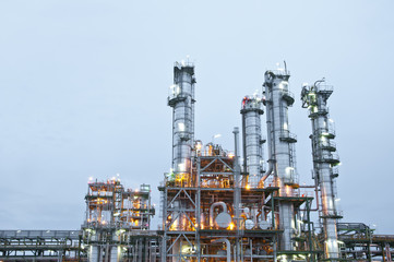 Morning scene of chemical plant
