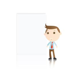 Businessman with book on white background
