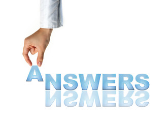 Hand and word - business concept (isolated on white background)