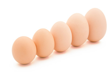 different size eggs line up with clipping path